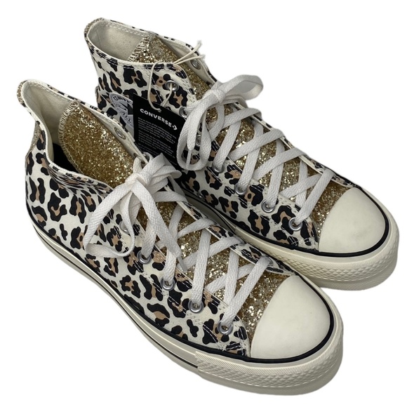 Converse Ctas Lift Women's Sneakers Platform Leopard Canvas Custom 570636C-WWLBY - Picture 2 of 8